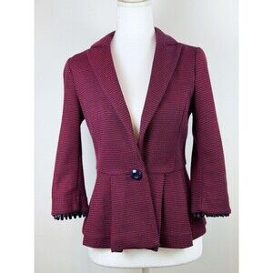 Tabitha by Anthropologie Peplum Blazer – Burgundy – Size XS